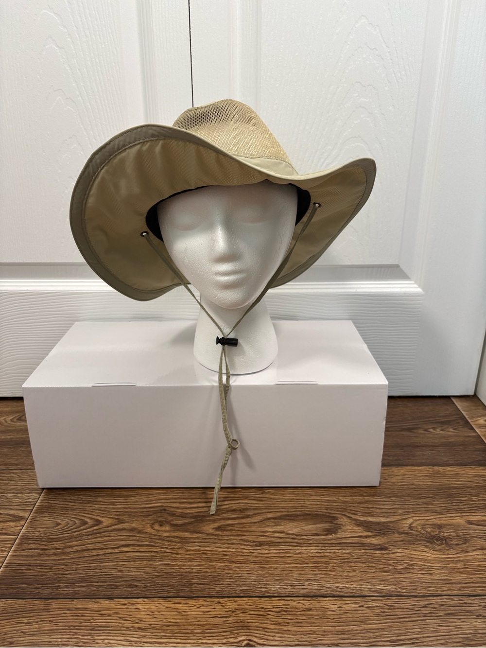Panama Jack Large Sun Hat Beige Mesh Wide Brim Safari Hiking Fishing Outdoor